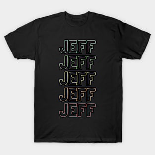 Jeff Name Pattern T-Shirt